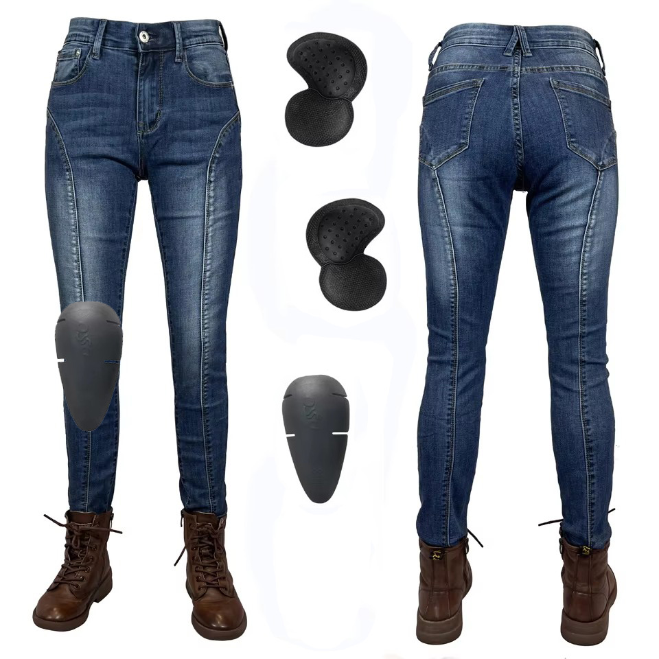 Motorcycle Gear Blue - Pantalones de Motociclismo para Mujer, Color
