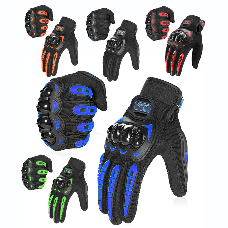 Motorcycle Gear Blue - Guantes de Motociclismo con Protección Anticaídas