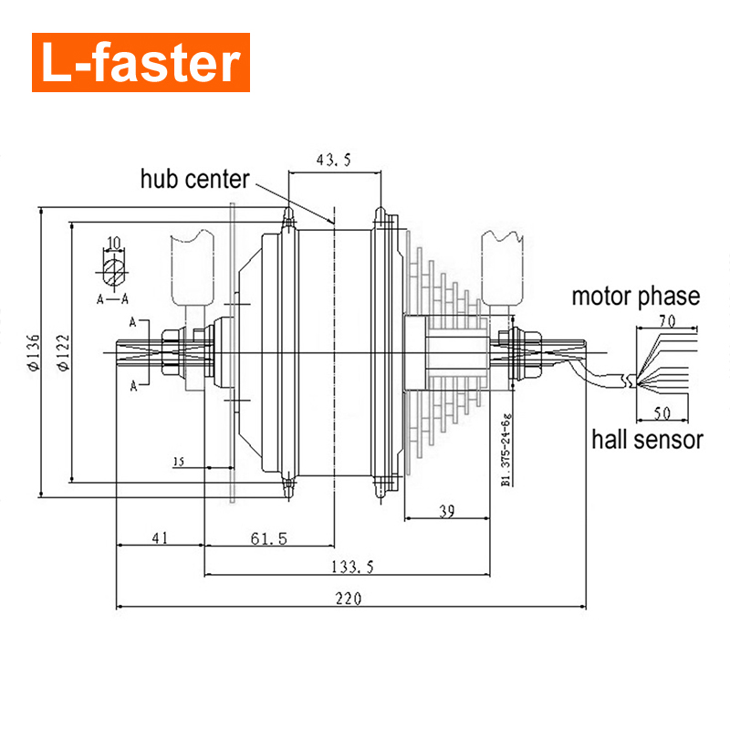 Motor de buje H04 250W 24V 36V - Motorcycle Gear Hub reseña y precio