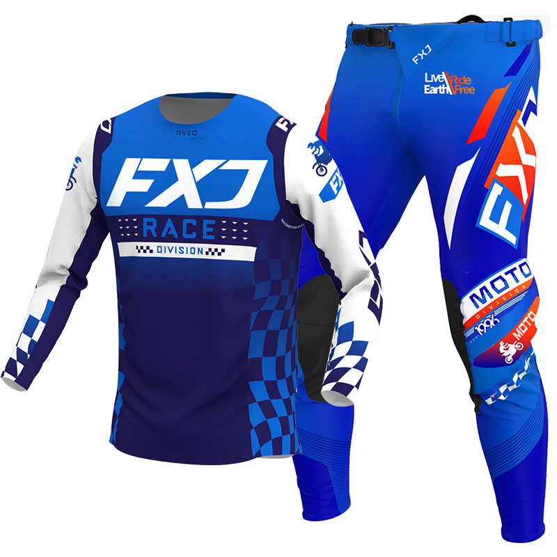 2025 FXJ motocross jersey y pa - Motorcycle Gear Blue reseña y precio